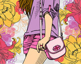 Dibujo Chica con bolso pintado por Roset