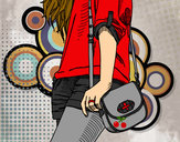 Dibujo Chica con bolso pintado por Roxio123