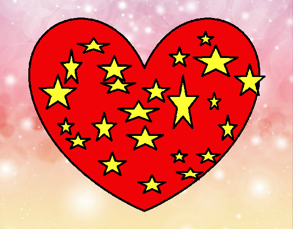 Dibujo Corazón estrellado pintado por alba-adela