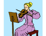 Dibujo Dama violinista pintado por Sandrixbel