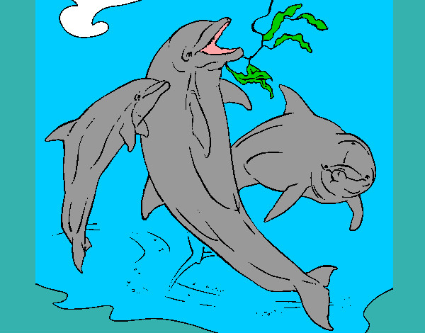 Dibujo Delfines jugando pintado por Anna-Ines