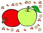 Dibujo Dos manzanas pintado por carla0514