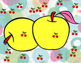Dibujo Dos manzanas pintado por emily7