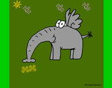 Dibujo Elefante con alas pintado por manuel9123