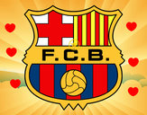 Dibujo Escudo del F.C. Barcelona pintado por BIELET