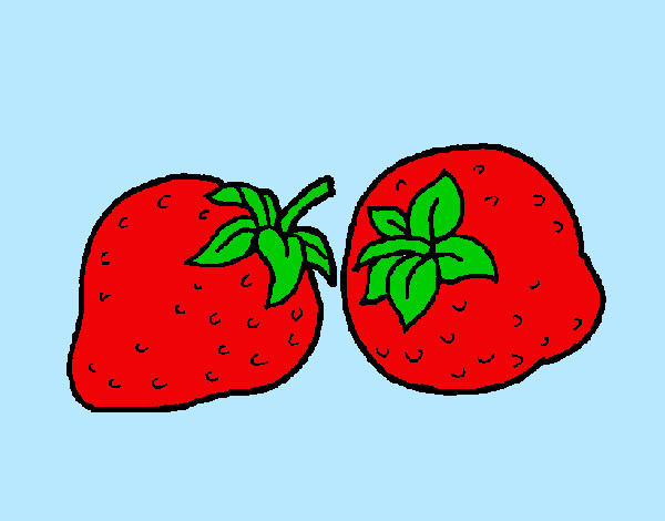 Dibujo fresas pintado por lOsito