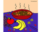 Dibujo Fruta y caracoles a la cazuela pintado por maimo