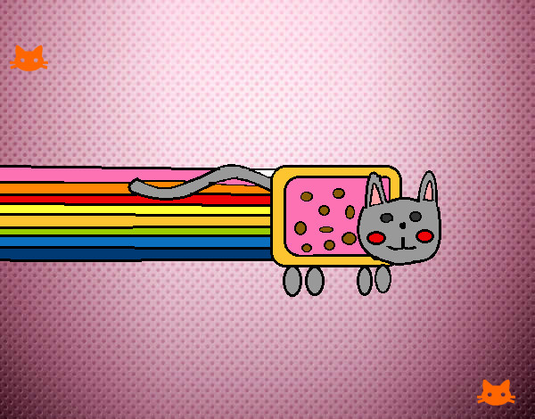 Dibujo Gato arcoíris pintado por cami444