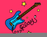 Dibujo Guitarra y estrellas pintado por BarBii88