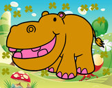Dibujo Hipopótamo pequeño pintado por emily7