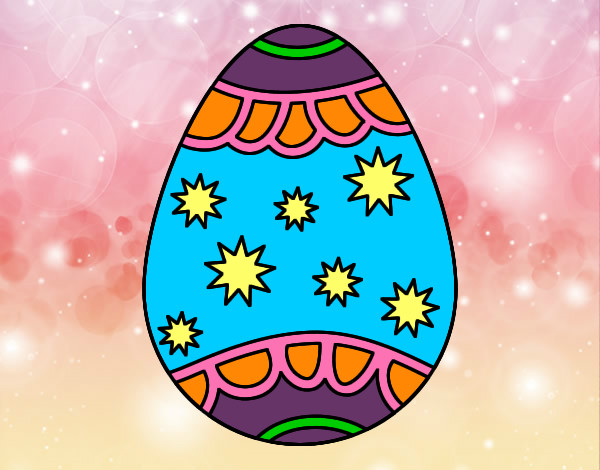Dibujo Huevo con estrellas pintado por pilarmayat
