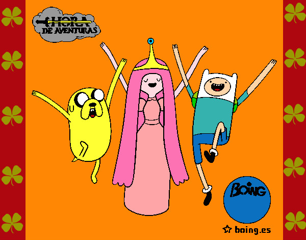 Dibujo Jake, Princesa Chicle y Finn pintado por ramonj