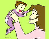 Dibujo Madre con su bebe 1 pintado por Agus-net