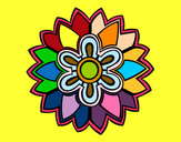 Dibujo Mándala con forma de flor weiss pintado por mariana200