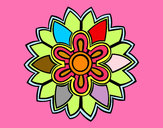 Dibujo Mándala con forma de flor weiss pintado por nereagomez