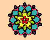 Dibujo Mándala con una flor pintado por carlamiche