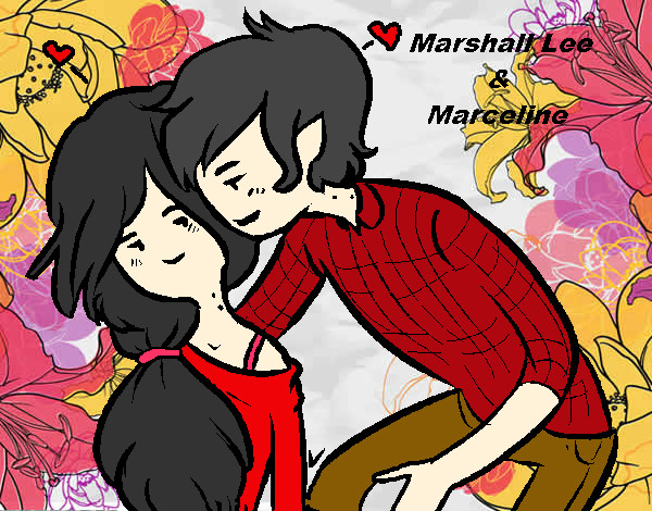Dibujo Marshall Lee y Marceline pintado por AmuNyan