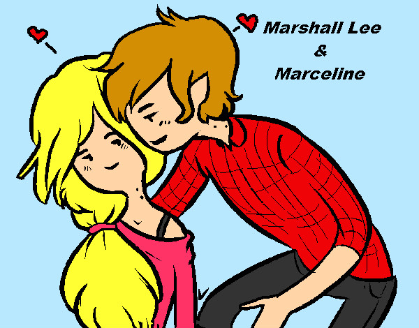 Dibujo Marshall Lee y Marceline pintado por judyta