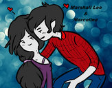 Dibujo Marshall Lee y Marceline pintado por Patricia20