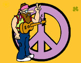 Dibujo Músico hippy pintado por cami444