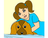 Dibujo Niña abrazando a su perro pintado por Sandrixbel