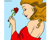 Dibujo Princesa con una rosa pintado por Patricia20