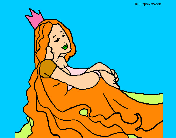 Dibujo Princesa relajada pintado por nereagomez