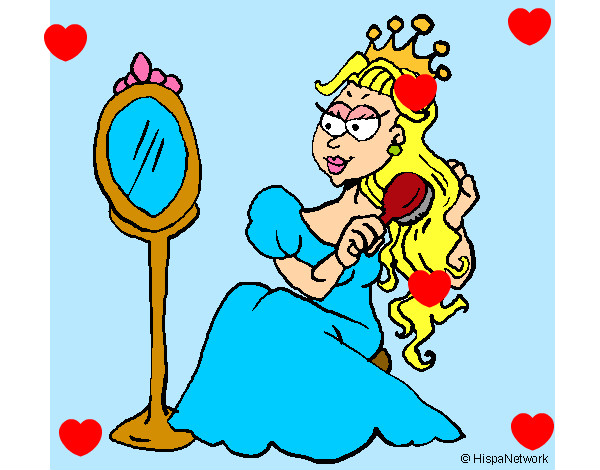 Dibujo Princesa y espejo pintado por juliana01