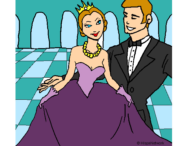 Dibujo Princesa y príncipe en el baile pintado por Sandrixbel