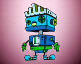 Dibujo Robot con cresta pintado por Sael 