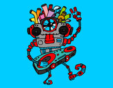 Dibujo Robot DJ pintado por Sael 
