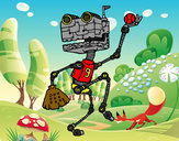 Dibujo Robot jugando al béisbol pintado por Sael 