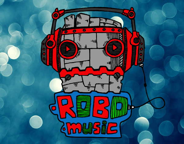 Dibujo Robot music pintado por Sael 