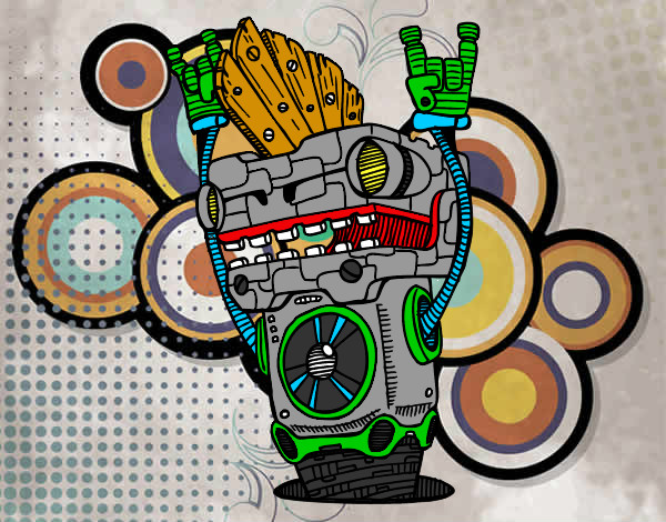 Dibujo Robot Rock and roll pintado por Sael 