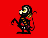 Dibujo Signo del mono pintado por seyka