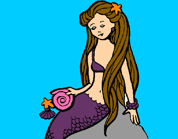 Dibujo Sirena con caracola pintado por janmafer
