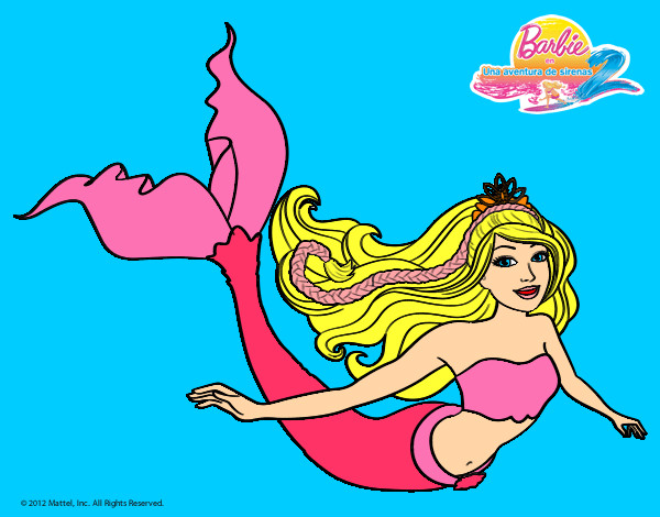 Dibujo Sirena contenta pintado por Helga