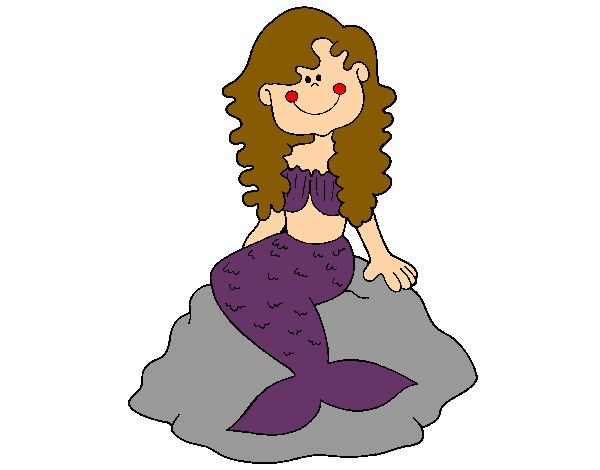 Dibujo Sirena sentada en una roca pintado por janmafer
