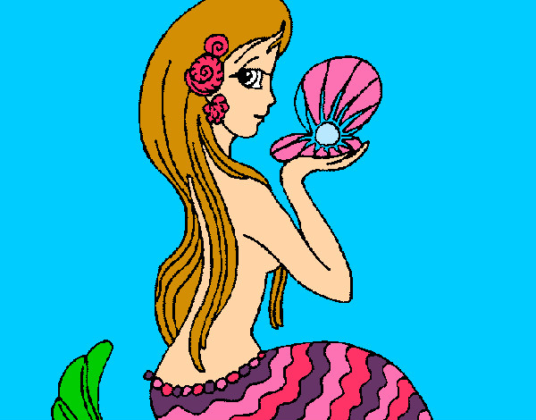Dibujo Sirena y perla pintado por janmafer
