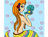 Dibujo Sirena y perla pintado por jesussanti