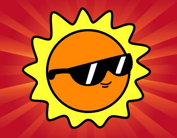 Dibujo Sol con gafas pintado por 1000ARIS