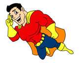 Dibujo Superhéroe volando pintado por spidey