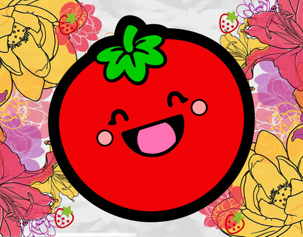 Dibujo Tomate sonriente pintado por IVAN12600