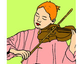 Dibujo Violinista pintado por Sandrixbel