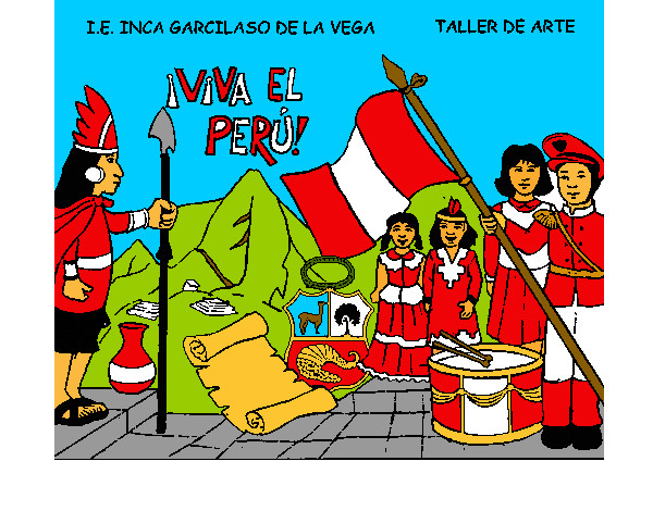 Dibujo Viva Perú pintado por Sael 
