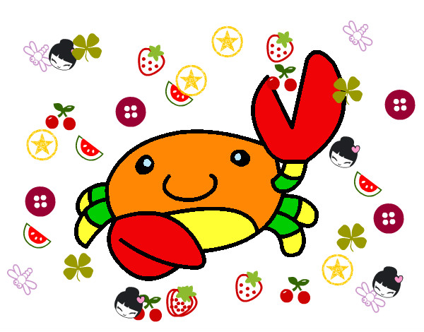 Dibujo Acuarel el cangrejo pintado por Estefannyy