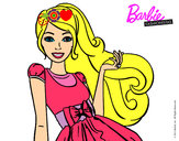 Dibujo Barbie con su vestido con lazo pintado por churritica