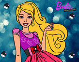 Dibujo Barbie con su vestido con lazo pintado por PaolaAvila