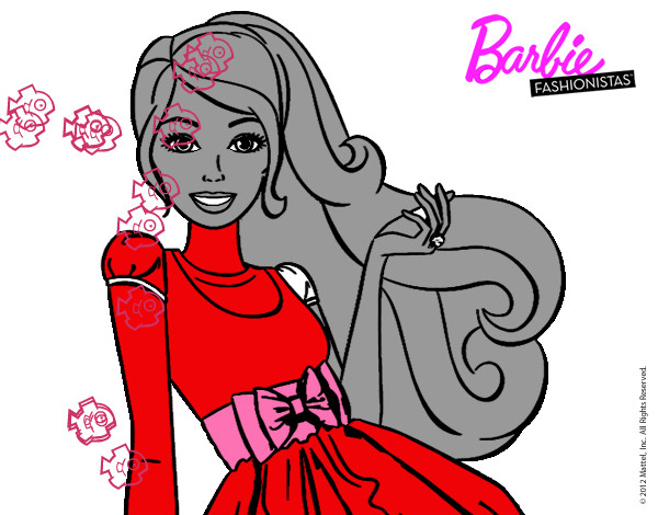 Barbie con su vestido con lazo