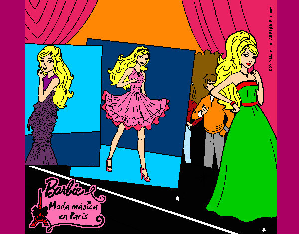 Dibujo Barbie, desfilando por la pasarela pintado por ianna